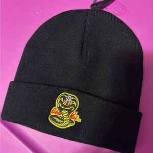 Black Beanie with Cobra Kai TM Embroidery NEW‎ unisex men’s OSFA  adults